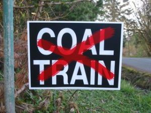 No Coal Train yard sign